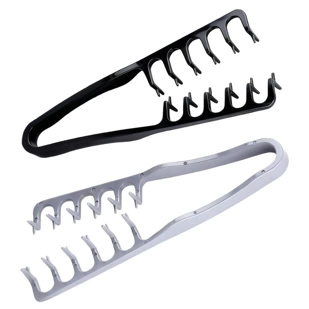 Photo 1 of 2 Packs Texture Comb - Wide & Fine-Tooth Volumizing Hair Styling Tool, Anti-Frizz Fluffy Hairbrush for Men & Women, Suitable for All Hair Types (Black + Gray)