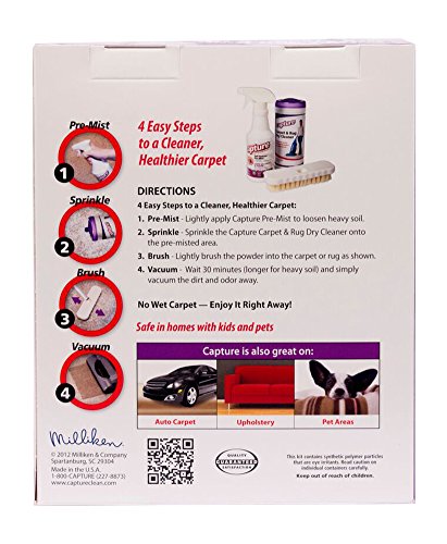 Capture Carpet Dry Cleaning Kit 100 - Resolve Allergens Stain Smell Moisture from Rug Furniture Clothes and Fabric, Mold Pet Stains Odor Smoke and Allergies Too