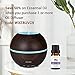 300ml Aromatherapy Essential Oil Diffuser, Ultrasonic Cool Mist Humidifier, 4Timer Settings, 2 Misting Modes, 7-Color LED Light and Waterless Auto Shut-off, Dark Wood Grain by MIU COLOR.