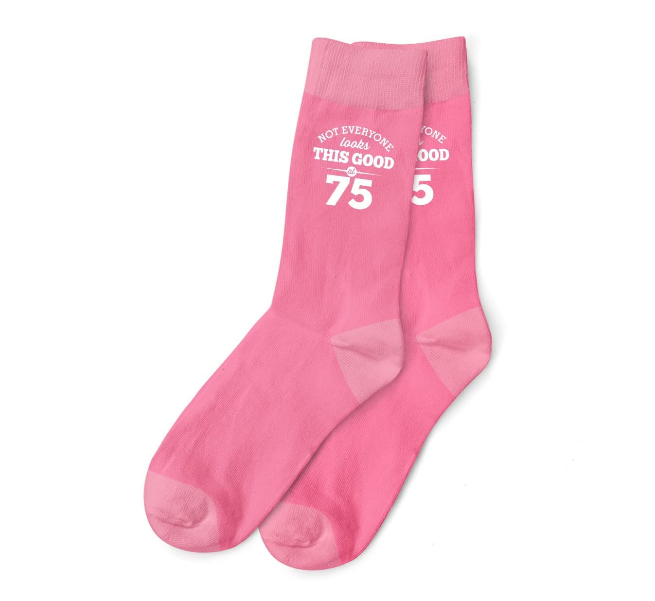 D Design Invent Print! 75th Birthday Gift Pink Ankle Socks Present for Women 75 Ladies Size 4-7