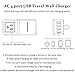ABLEGRID 25W Multi USB 4 Port Wall Charger Rapid Station Charging For Apple Android (White)