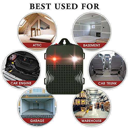 Glaobule Battery Operated Under Hood Rodent Repeller Strobe Lights for