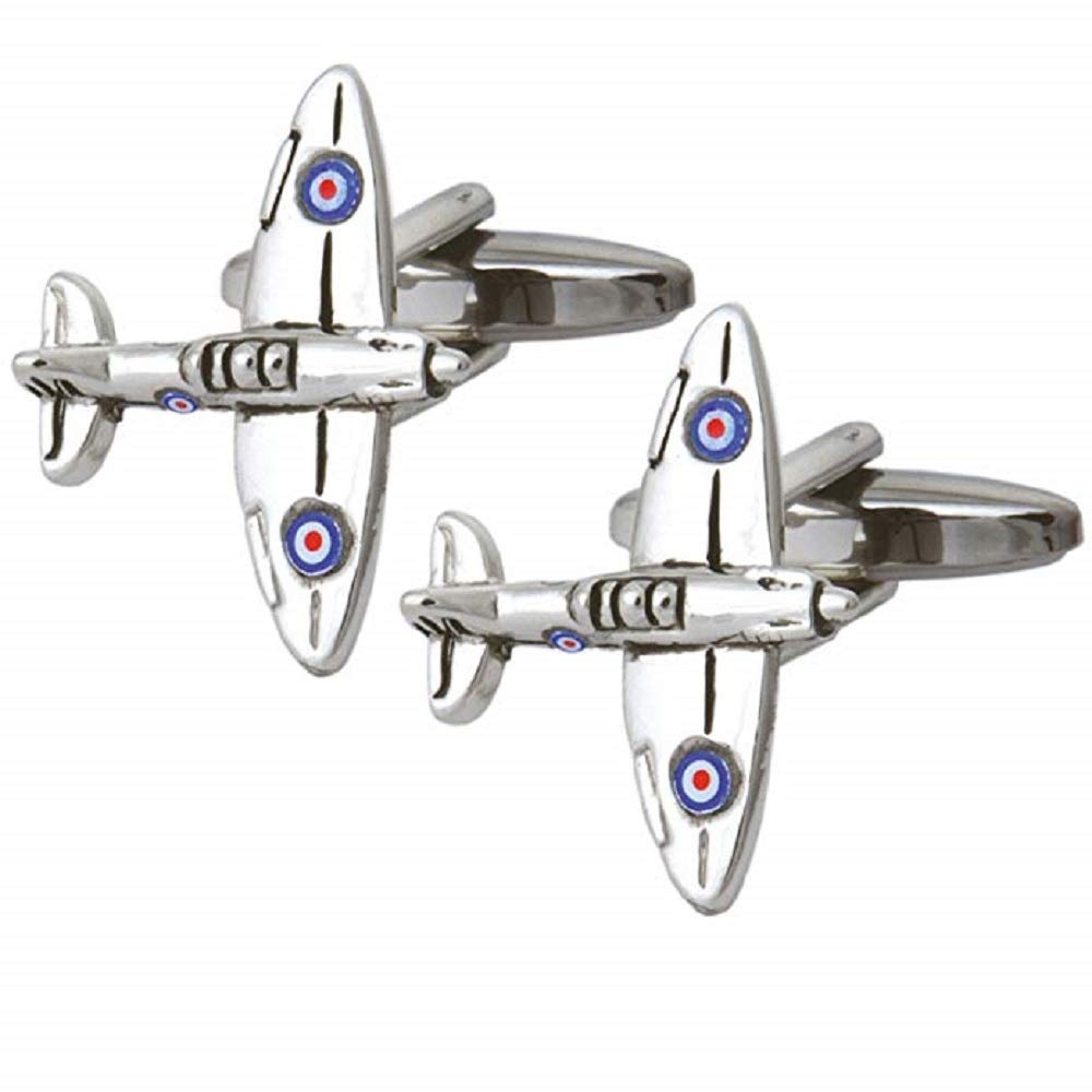 CMJ Spitfire Cufflinks RAF Fighter Plane Pilot Cuff Links UK SELLER