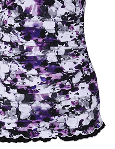 image for Hilor Women's One Piece Swimsuits Tummy Control Swimwear Ruffle Swimdr