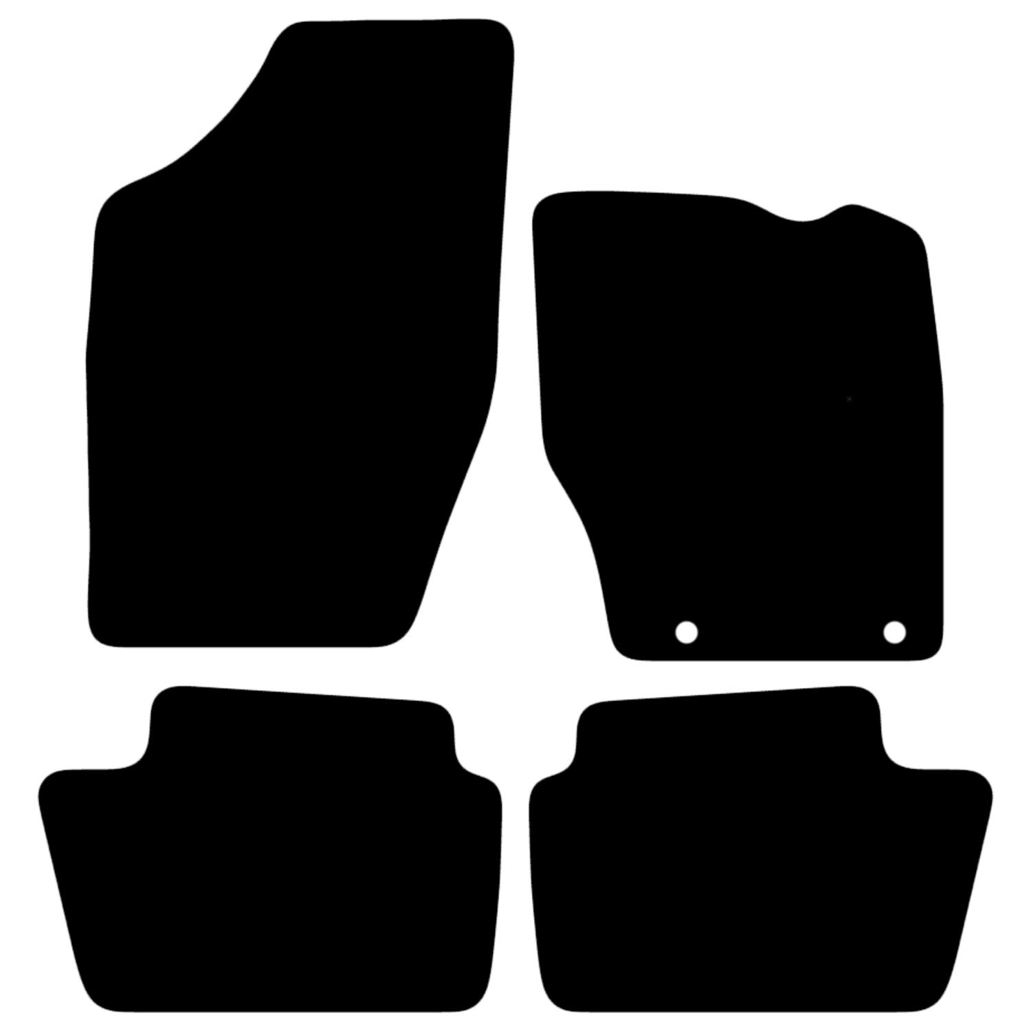 Carsio Carpet Car Mats For Citroen C4 2004-2010 (Not Picasso) 4 Piece Set With 2 Clips Tailored Fit Floor Mat Complete Accessory Black Custom Fitted - All Weather, Anti-Slip Backing & Black Trim