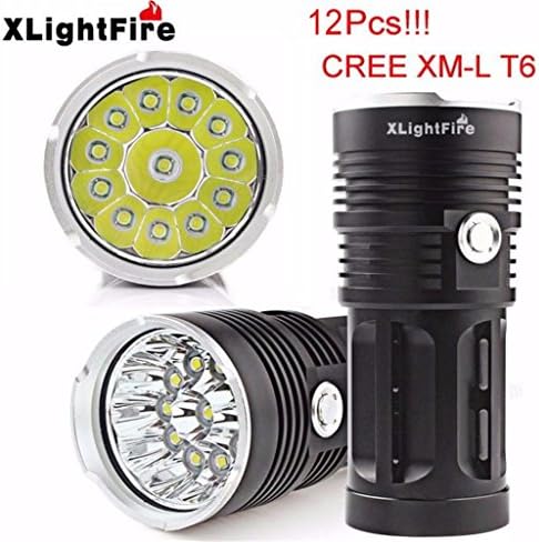 Tosangn XlightFire Super Bright 30000LM 12 x CREE XM-L T6 LED Hunting Flashlight 4 x 18650 Lamp Torch