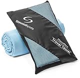 Microfiber Travel Towel – Sports Towel for the Gym – Beach - Camping - Swimming – Yoga – Pilates – Quick Dry – Lightweight – Compact – Antibacterial (Blue, 60 X 30 Inches)
