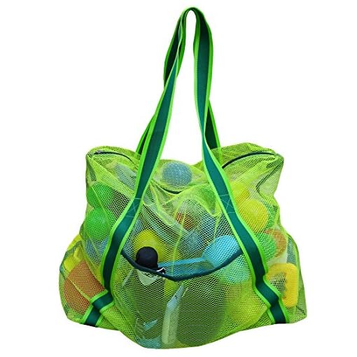 Leberna Large Beach Foldable Lightweight Beach Toy Bag Mesh Bag for