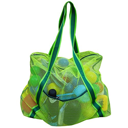 Leberna Large Beach Foldable Lightweight Beach Toy Bag Mesh Bag for