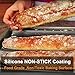 Walfos Baguette Pan Set-Food Grade Nonstick Coating Perforated Baguette Bread Pans for French Bread Baking 4 Loaves, with Professional Bakers Couche Proofing Cloth