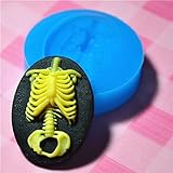 043LBC Rib Cage Cameo Silicone Flexible Push Mold Jewelry Charms Cupcake (Clay Fimo Wax Gum Paste Fondant)