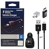 Official Samsung Adaptive Fast Charging Vehicle Car Charger - with Samsung TYPE - C Adapter & RIM Y Micro Wire For Galaxy S6/S7/S8/+/Edge/Note 4/Note5/Note8 (Micro & TYPE C Car Kit)