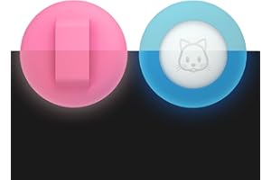 SIMPLETHINGS 2022 Airtag Cat Collar Holder, Small Air tag Cat Collar Holder Compatible with Apple Airtag GPS Tracker, 2Pack Waterproof Case Cover for Cat Dog Pet Collar Within 3/8 inch (LuminousPink&LuminousBlue)