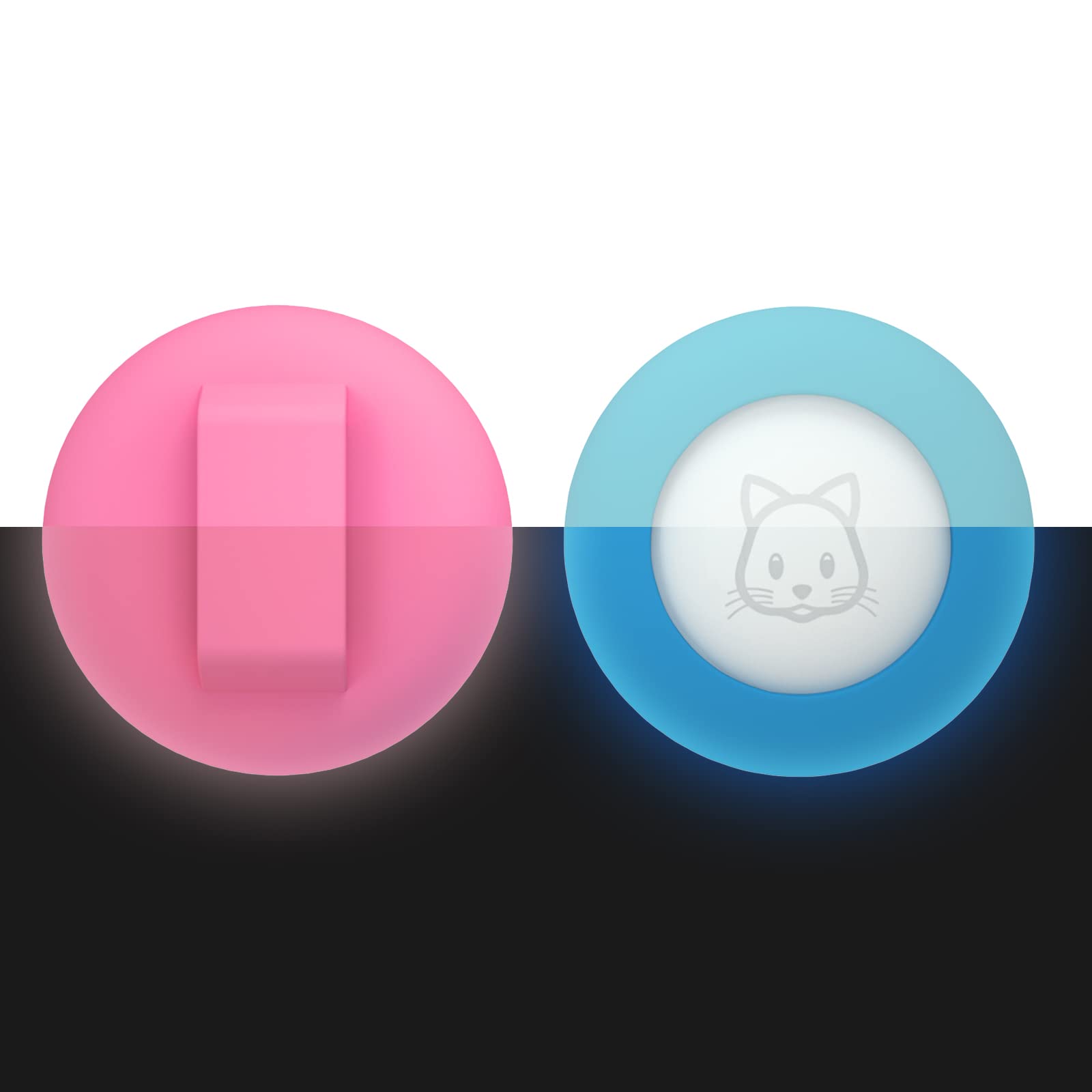 SimpleThings Air-tag Cat Collar Holder, Pet Silicone Protective Case for Air-tag, 2Pack Waterproof Case Cover for Apple Air-tag Cat Dog Pet Collar Within 3/8 inch