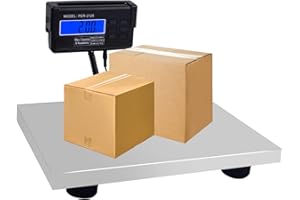 WWAHUAYUAN Accurate Shipping Scale 440lbs LCD Digital Postal Scale Portable Stainless Steel Platform Heavy Duty Scale for Home Post Office Industrial Warehouse (Full Stainless Steel)