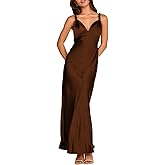 Summer Satin Braided Spaghetti Strap V Neck Maxi Dress for Women Elegant Silk Sleeveless Backless Midi Prom Dress