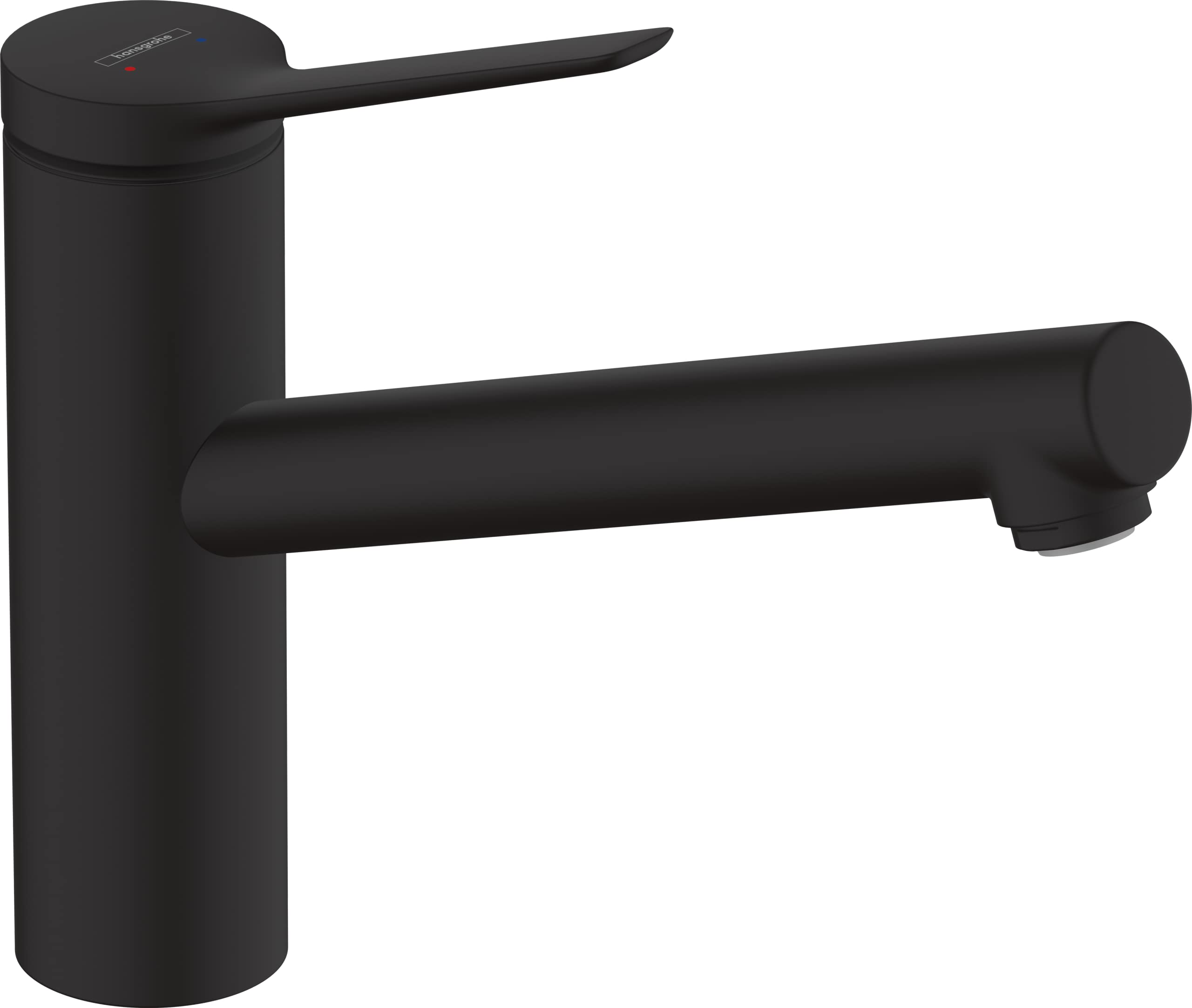 hansgrohe 74806670 Zesis M33 Single Lever Kitchen Mixer Tap 150 Low Pressure/Open Water Heater, 1Jet Matte Black, Auslaufhöhe 150mm / 1 Strahlart