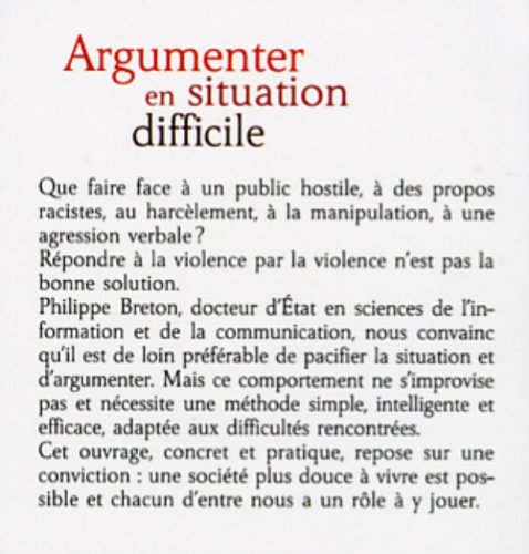 Argumenter En Situation Difficile Amazonca Philippe - 