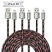Kinbashi 3 Pack 6 Feet Nylon Braided 8 Pin Lightning to USB Charging Cable