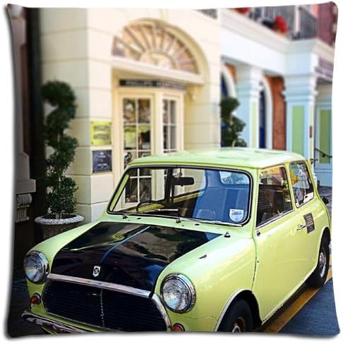 Bench Pillow Case Zippered Polyester &amp; Cotton Hypoallergenic Pillow Cover mini cooper 16x16 inch 40x40 cm
