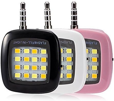 Generix Universal Portable Mini 16 LED Flash Light with 3.5 mm Jack, Selfie Enhancing Dimmable Fill-in Torch for Cellphone, Mobile, FL100, Plug and Play (Multicolour)