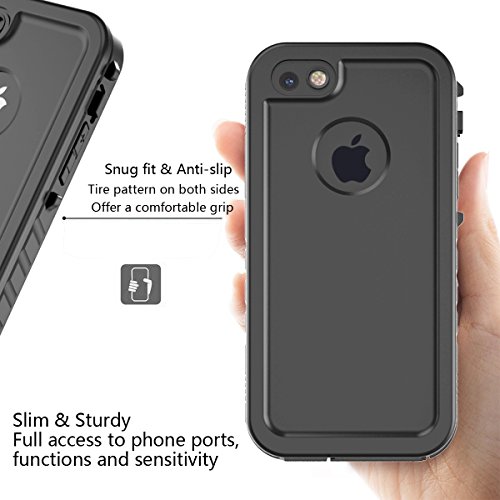 iPhone SE/5/5S Waterproof Case, Waterproof iPhone SE Shockproof FullBody Rugged Cover Case with