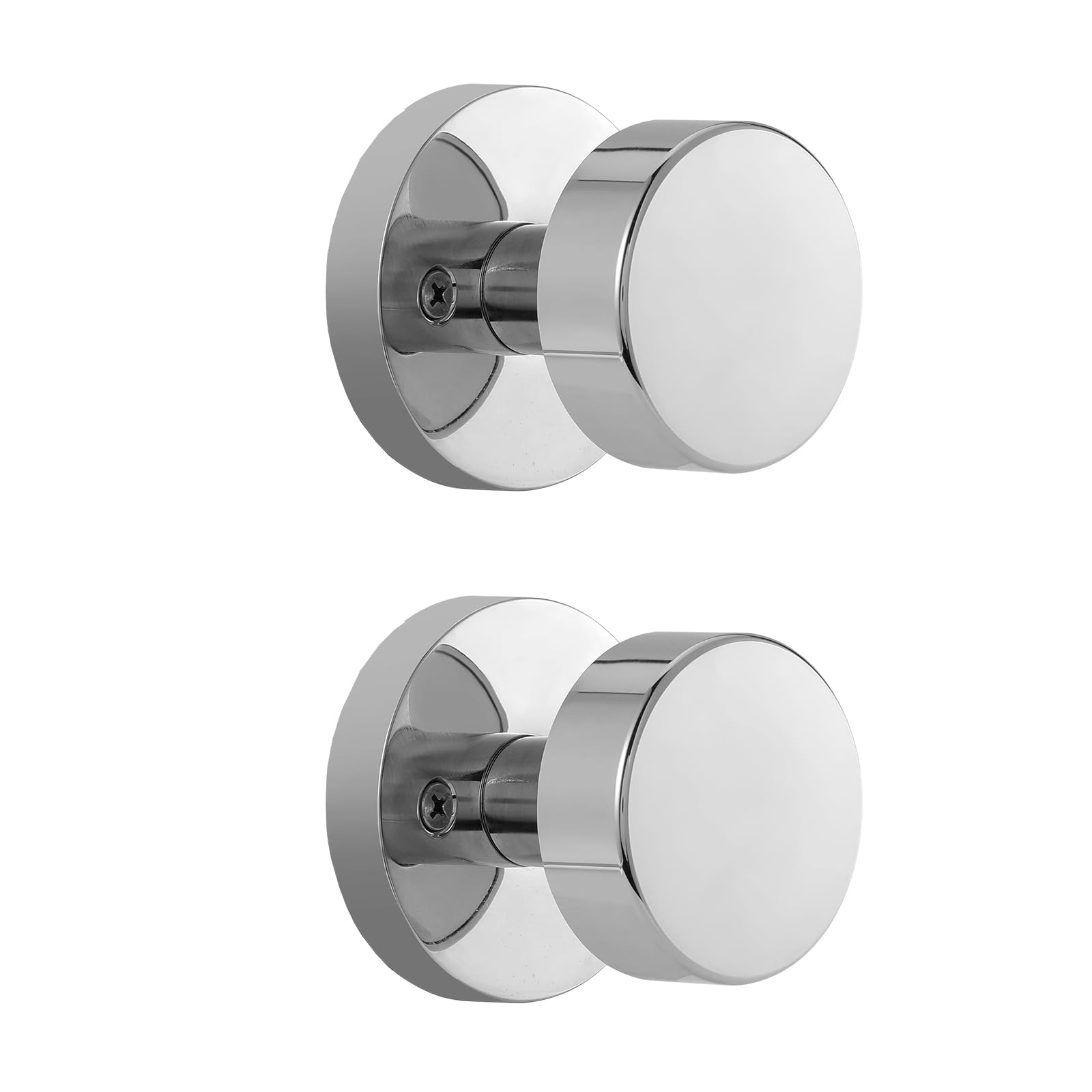 Photo 1 of naubea 2 Pack Polished Chrome Dummy Door Knobs Interior, Modern Round Dummy Door Handles for Closets and Hallway