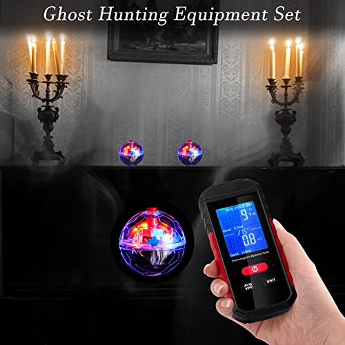 Ghost Hunting Equipment Kit, Emf Meter with 2 Motion Light up Cat Balls
