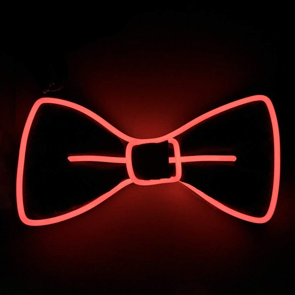 YSoutstripdu LED Light Up Adjustable Flashing Necktie Bow Tie For Halloween Novelty Party Glowing Tie Green