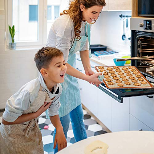 Teqifu Silicone Baking Mats Set, Non Stick Food Grade Macaron Baking Mats Pastry Mat with Measurement for Rolling Dough, Cookies, Bread, Pizza, 12-Pack Piping Tip & 2-Pack Reusable Piping Bag Included