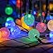 LALAPAO Solar Powered Globe String Lights 2 Pack 30 LED (19.7ft) Crystal Ball Christmas Fairy String Light for Outdoor Xmas Tree Garden Path Patio Home Lawn Holiday Wedding Party Decor (Multi Color