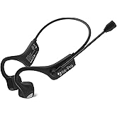YouthWhisper Bone Conduction Headphones Bluetooth with Mic Wireless Computer Headsets with Microphone Open Ear Bluetooth Earphones Noise Cancelling Multi-Point Connection for PC, Working