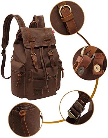 WoLu Vintage Practical Cotton Canvas School College Bag for Men and Women