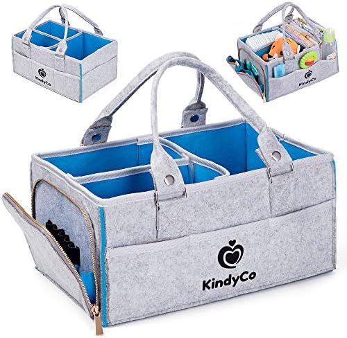 Baby Diaper Caddy Organizer Portable - Baby Basket for Girls and Boys, Unisex Diaper Bag, Baby Tote Nursery Diaper Storage Caddy with Sturdy Double Felt and Removable Handles