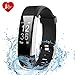 Ginsy Fitness Tracker Watch, Activity Tracker with Heart Rate Monitor Waterproof Bluetooth Pedometer Wristband Sleep Monitor Smart Watch for IOS Android Smart Phone