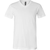 Bella Canvas Comfortable V-Neck Soft Fitted Jersey T-Shirt, White, X-Small