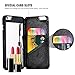 iPhone 6 Plus/iPhone 6S Plus Wallet Case, FLOVEME Hidden Mirror ID Credit Card Slots Holder Stand Feature Anti Scratch Shockproof Protective Flip Folio Hard Back PC Cover Girls Women, Black