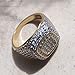 ZHQUN 18K Gold Cluster ICED Out Lab Simulated Diamond Band MICROPAVE Mens Pinky Ring (10)