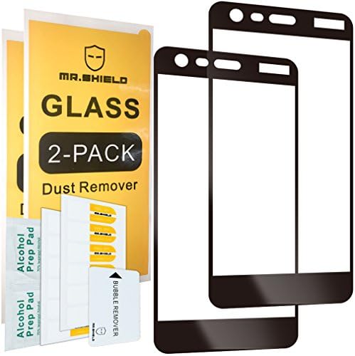 [2-PACK]-Mr.Shield For Nokia 2 [Tempered Glass] [Full Cover] [Black] Screen Protector with Lifetime Replacement