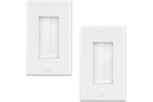 Iwillink Brush Wall Plate (2 Pack), Cable Pass Through Insert for Wires, Single Gang Cable Access Strap, Wall Socket for HDTV, Home Theater Systems (White)