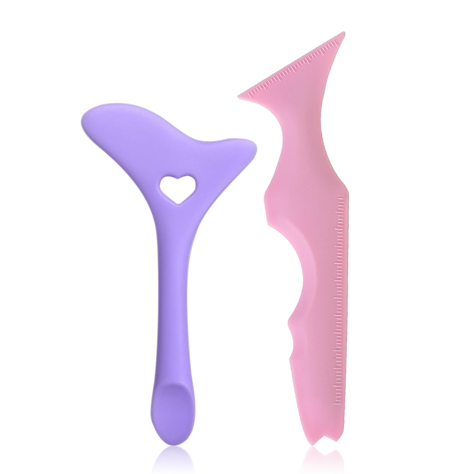 Erinde Silicone Eyeliner Stencil, Reusable Cat Eye Winged Eyeliner Tool, Lipliner Eyeliner Aid, Eyebrow Shaper Tool for Eye Makeup, Easy to Clean, #15 Pink&Purple — image 1