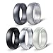 Egnaro Silicone Wedding Rings For Men,Stylish Silicone Wedding Bands,5/7 Rings Pack,Size 8-12,Comfortable fit,No-toxic,Skin Safe,Including Metallic Colored Styles