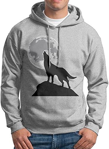 LOYRA Men's Wolf Under Moon Sweater Size S Ash