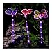 Bornran Butterfly Solar Garden Lights Outdoor 3 Pack LED Butterfly Solar Lights Garden Decorations Outdoor,Solar Lawn Lights for Yard and Garden,Patio(3, Butterfly+Purple Lighted Stake)