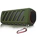 Sunshot Portable NFC Waterproof Super Bass Resonance Bluetooth Wireless Speaker With Power Bank Bluetooth CSR 4.0 Technology Compatible Outdoor Sport/ Climbing Stereo With Metal Snap Hook (Olive-green)