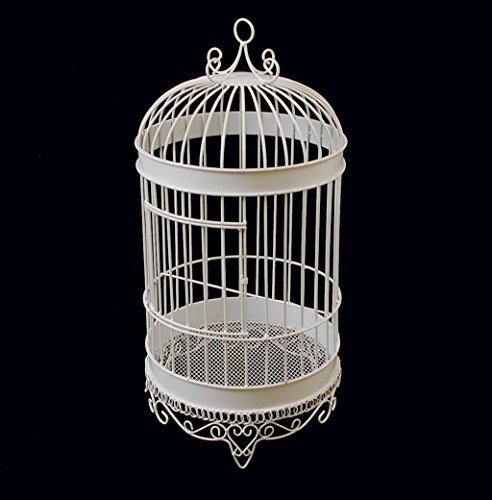 Firefly Imports Homeford White Metal Wedding Bird Cage, 20-1/2-Inch
