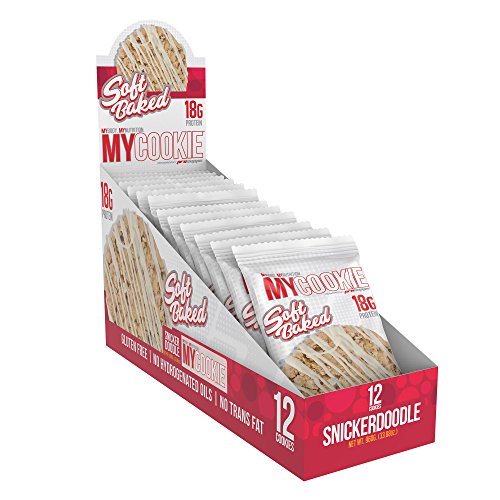 Pro Supps MYCOOKIE Delicious Soft Baked Protein Cookie, Snickerdoodle, 18g Protein, 7g Sugar, Gluten-Free, No Trans Fat, Healthy On-The-Go Snack, 12 ct