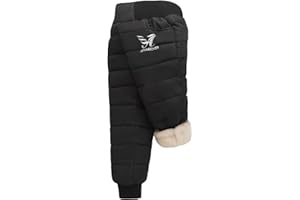 Waterproof Rain & Snow Pants for Kids Fleece Lined Windproof Ski Pants Toddler Boys Girls Winter Warm Down Trouser Sweatpants