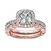 Haluoo Bridal Wedding Band Set, 2-in-1 Fashion Women Infinity Cubic Zirconia Simulated Diamond Engagement Promise Rings 925 Sterling Silver Solitaire Eternity Rings (7, Rose Gold)thumb 1