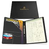 Gold&Berry Professional Padfolio with Refillable Notepads - Business Letter Portfolio Size for Interview, Legal Document Organizer & Business Card Holder - Stylish & Convenient, Black